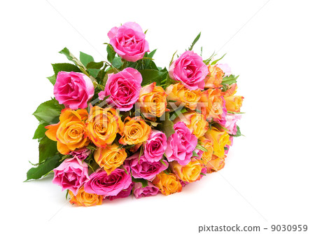 beautiful bouquet of roses isolated on white background beautiful bouquet of roses isolated on white background 9030959