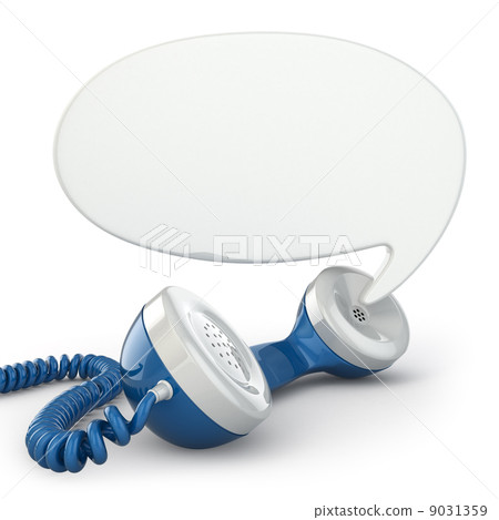 Telephone receiver and speech bubble. 9031359