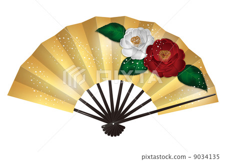 Tsubaki折扇_01紅色和白色 9034135