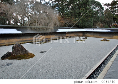 京都Ryoanji雪化妝風景 9034810