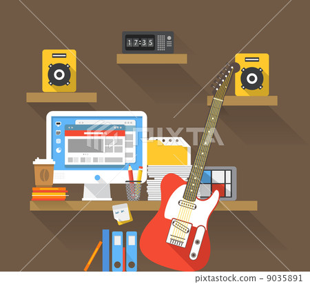 Working place of a musicant 9035891