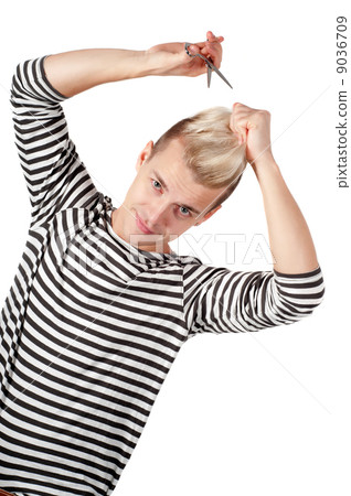 Portrait of handsome man in striped top Portrait of handsome man in striped top 9036709