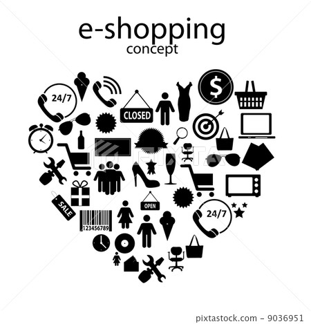 e-shopping concept  icons vector illustration 9036951
