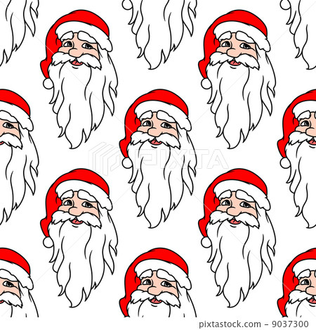 Seamless pattern with funny Santa - Stock Illustration [9037300] - PIXTA