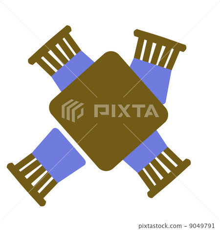 布朗方桌和椅子 9049791