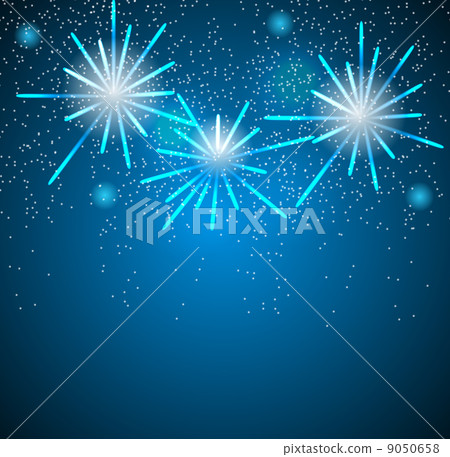 Glossy Fireworks Background Vector Illustration 9050658