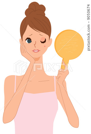 女性患有突破 9050674