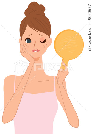 Women suffering from spots 9050677