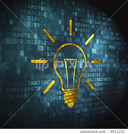 Finance concept: Light Bulb on digital background - Stock Illustration ...