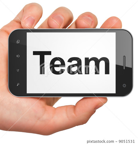 Business concept: Team on smartphone 9051531
