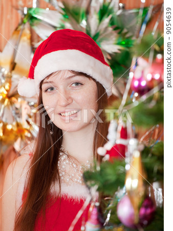 girl in red Christmas hat 9054639
