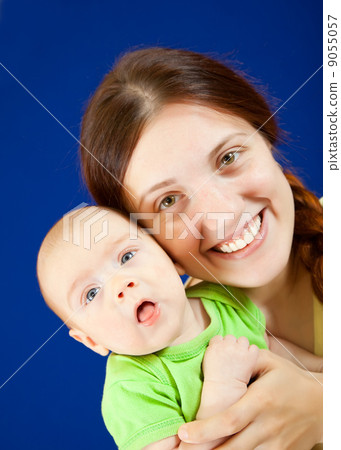Happy mother with 3 month baby Happy mother with 3 month baby 9055057