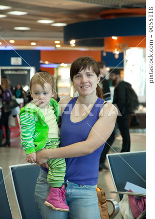 family in airport family in airport 9055118