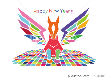 Colorful Pegasus greeting card 9056403