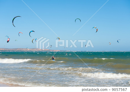 kitesurfers in Vietnam 9057567