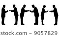 Business card exchange silhouette illustration 9057829