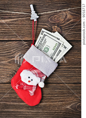Christmas sock with gift dollars Christmas sock with gift dollars 9058717