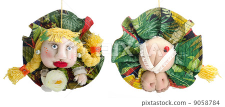 Both sides of doll yellow lady Both sides of doll yellow lady 9058784