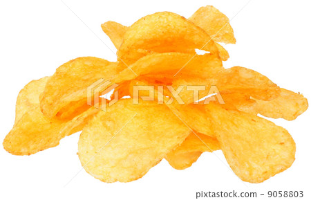 Heap potato chips close up 9058803