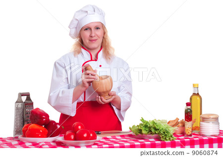 attractive woman cooks attractive woman cooks 9060874