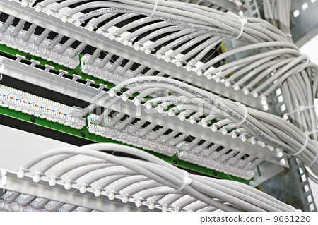 control cabinet with patch panel of the 6th category 9061220