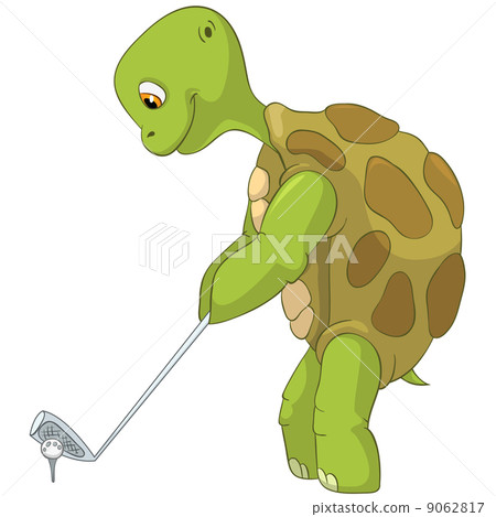 Funny Turtle. Golf Player. - Stock Illustration [9062817] - PIXTA