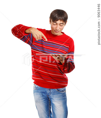 Man with big card Man with big card 9063446