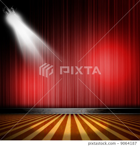 Background in show. Interior shined with a projector Background in show. Interior shined with a projector 9064187