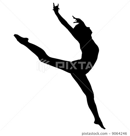 Black silhouette the ballerina on a white background Black silhouette the ballerina on a white background 9064246