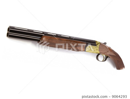 Old wooden gun isolated on white 9064293