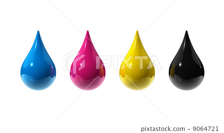 cmyk ink drops - Stock Illustration [9064721] - PIXTA
