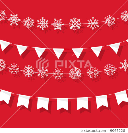 Christmas garland flat design. Greeting card Christmas garland flat design. Greeting card 9065228