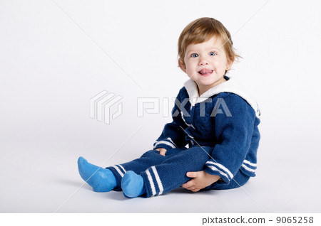 cute little sailor baby on white 9065258