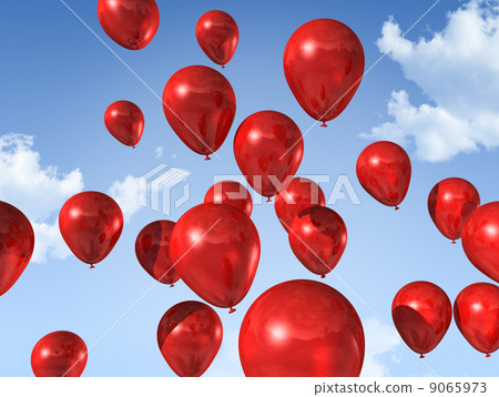 red balloons on a blue sky red balloons on a blue sky 9065973