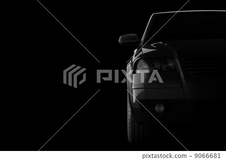 3d car silhouette on black background 9066681