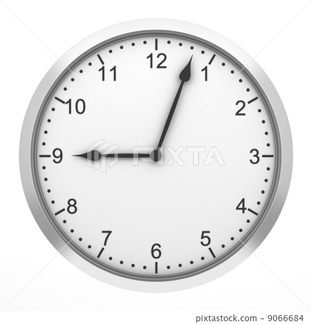 round wall clock isolated on white background 9066684