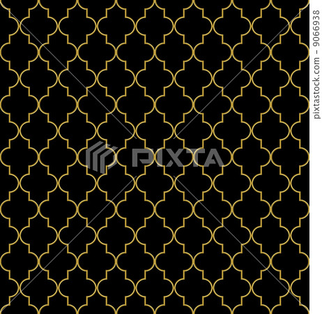 Seamless golden oriental window grille 9066938