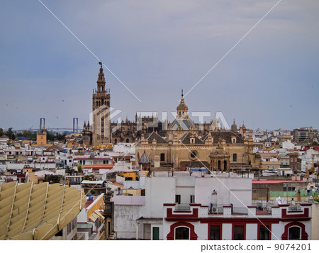 Cityscape and the Cathedral of Seville, Spain 9074201