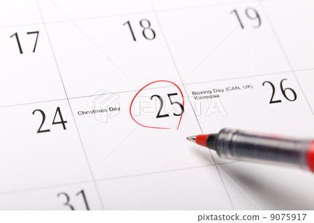 A date circled on a calendar A date circled on a calendar 9075917