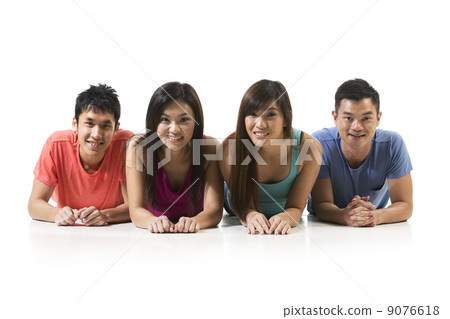 Happy group of Chinese friends. Happy group of Chinese friends. 9076618