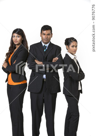 Team of three happy Indian business people. 9076776