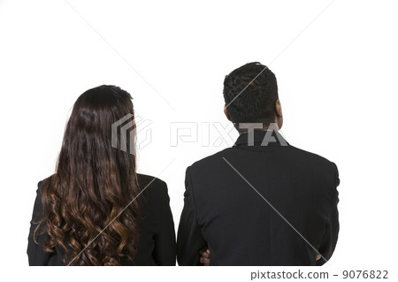 Rear view of two indian business people. 9076822