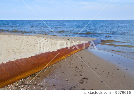 rusted pipe in blue sea rusted pipe in blue sea 9079616