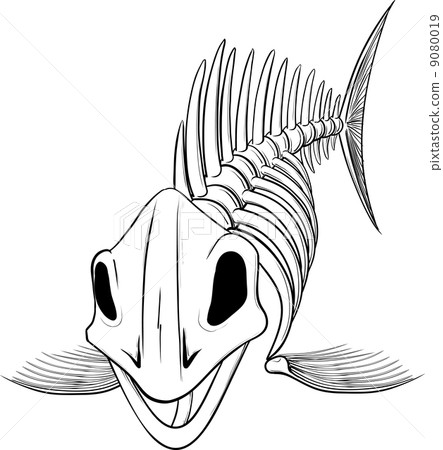 silhouette skeleton fish 9080019