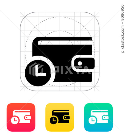 Wallet with timer icon Wallet with timer icon 9080950