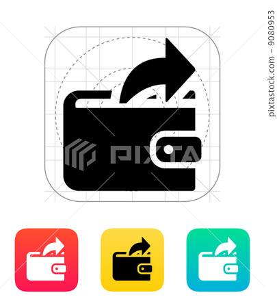 Outgoing payment from wallet icon Outgoing payment from wallet icon 9080953