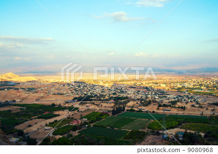 Jericho - aerial view from Mount of Temptation. 9080968