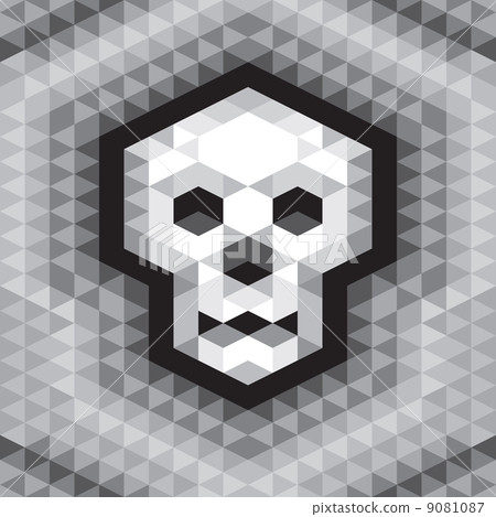 Skull Seamless Geometric Pattern in grayscale colors 9081087