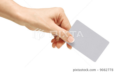 Business card in female hand Business card in female hand 9082778