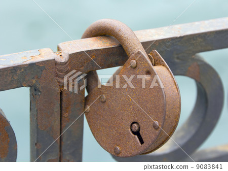 Ritual of affixing padlocks, as symbol of love 9083841